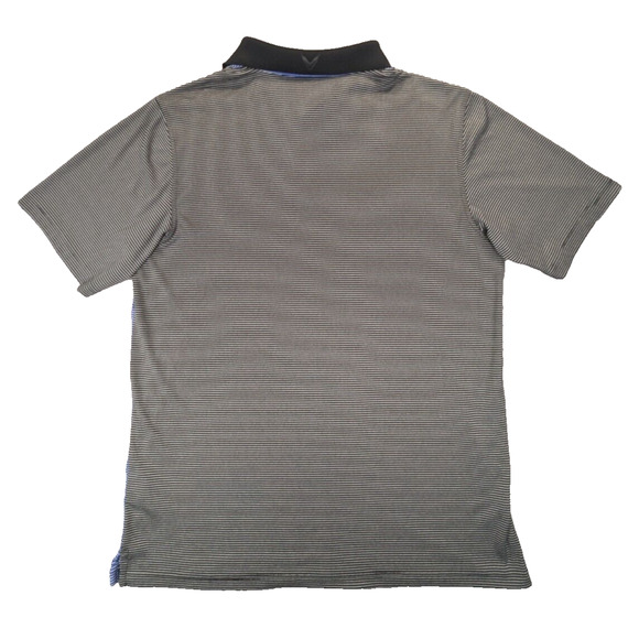 Callaway Polo Shirt Large Men's Blue Black Striped Performance Golf Short Sleeve - Picture 2 of 7